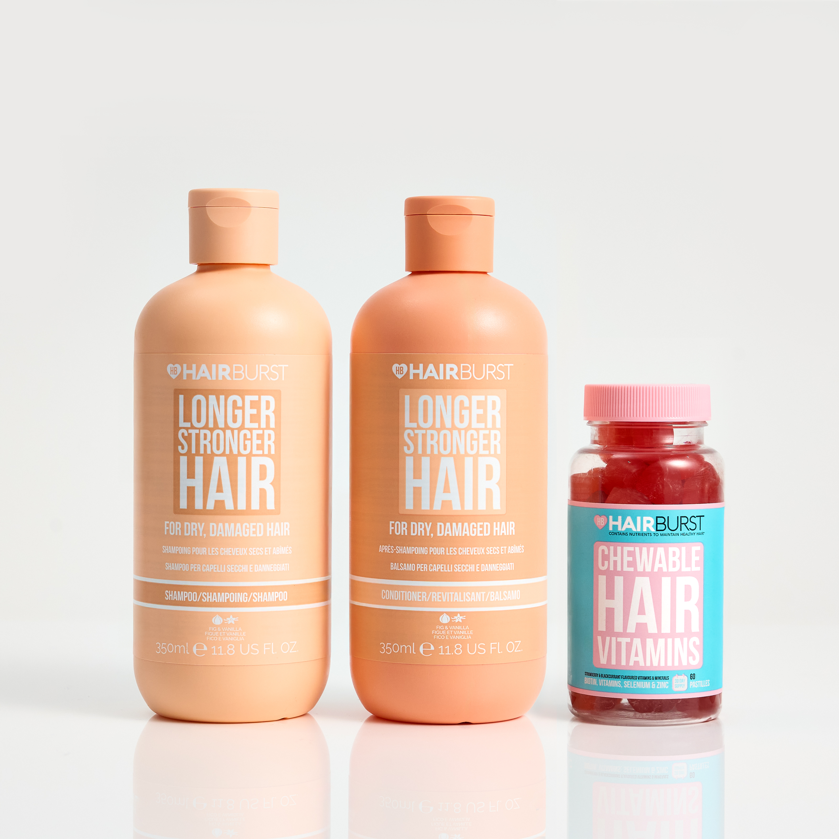 Set Shampoo e Balsamo per Capelli più Lunghi e Forti con Vitamine Gommose