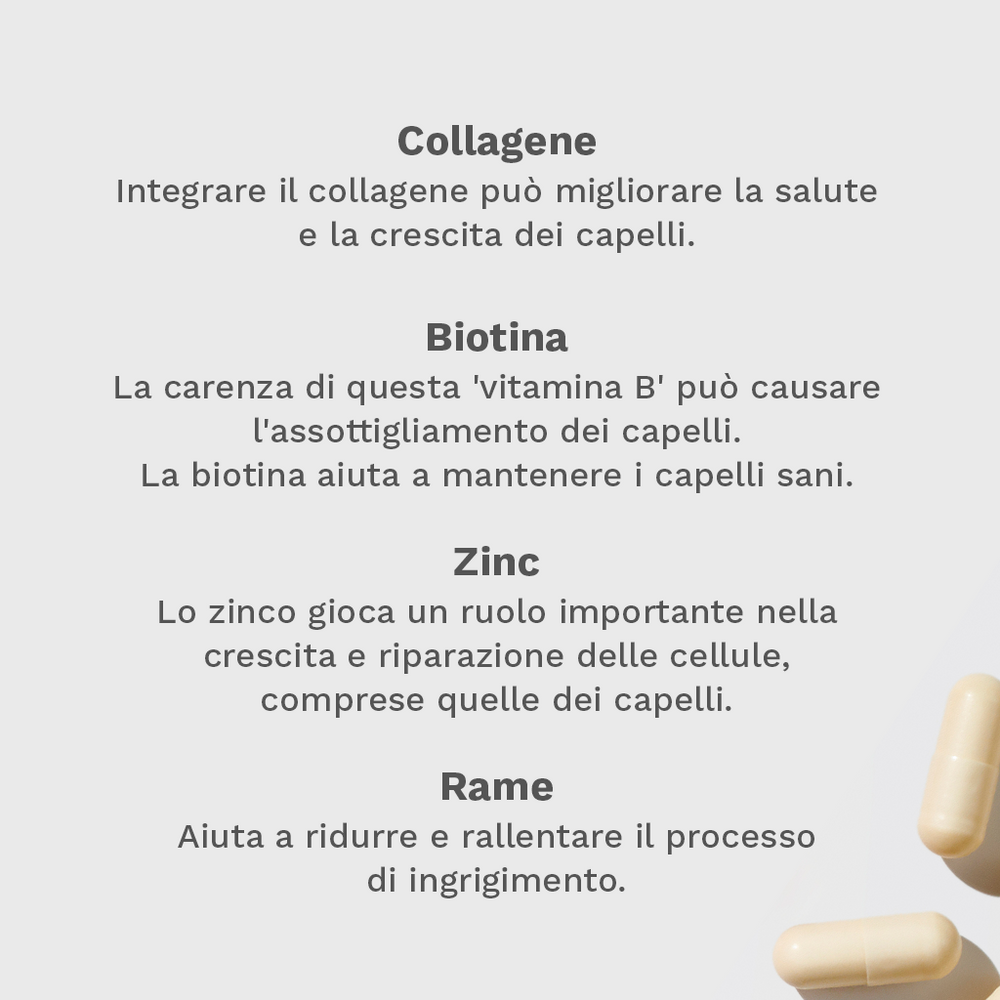 Vitamine in Capsula per la Crescita dei Capelli - Trattamento di 3 mesi