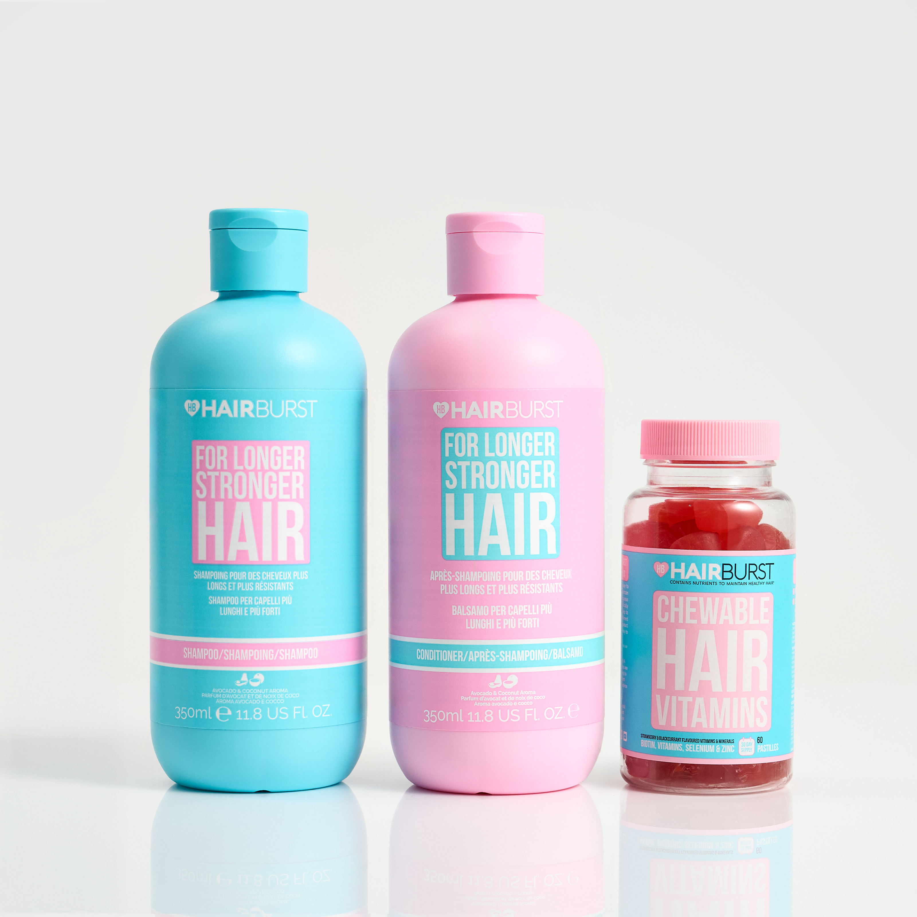 Set Shampoo e Balsamo per Capelli più Lunghi e Forti con Vitamine Gommose
