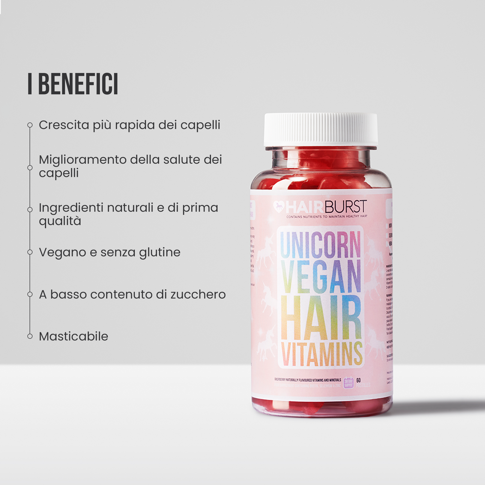 Vitamine per Capelli Vegane Gommose Abbonamento Trimestrale